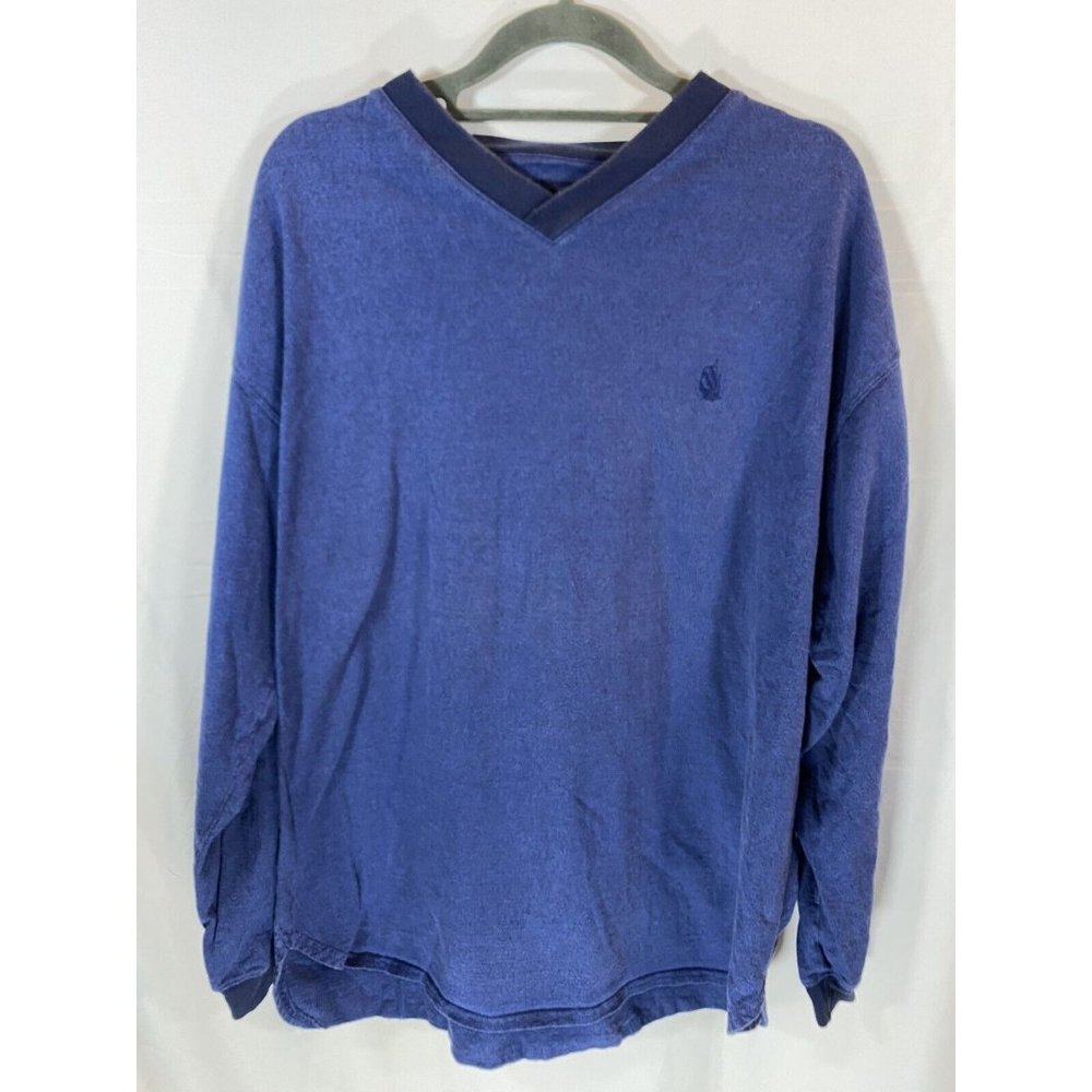 Nautica Sweater Adult Large Blue V-Neck Logo Long Sleeve‎ Pullover Mens.